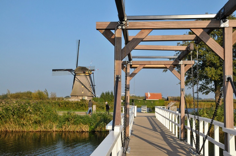 Bridge and windmill
